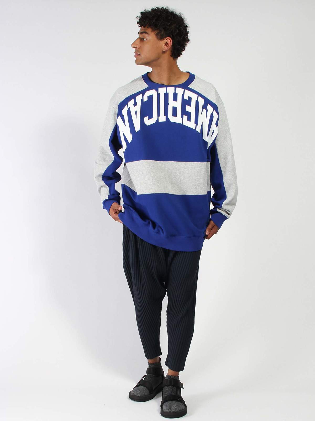 Willy Chavarria New Exeter Sweatshirt - blue/grey | Garmentory