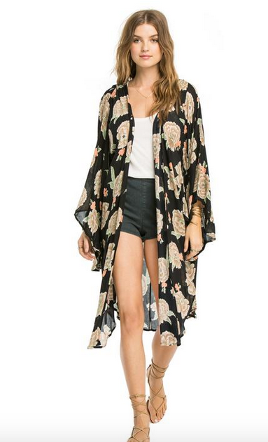 AMUSE SOCIETY Katrina Woven Kimono - Black Sands AMUSE SOCIETY Katrina Woven Kimono - Black Sands