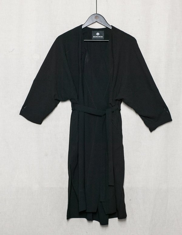 Berenik CARDIGAN WITH BELT - triacetate black Berenik CARDIGAN WITH BELT - triacetate black