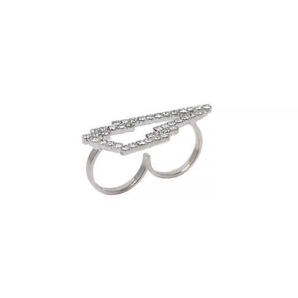 Joomi Lim Crystal Lightning Bolt Ring - Rhodium/Crystal Joomi Lim Crystal Lightning Bolt Ring - Rhodium/Crystal