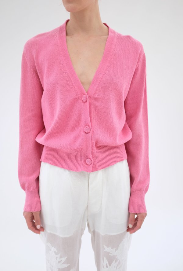 Beklina Cotton Knit Cardigan - Piñata Pink Beklina Cotton Knit Cardigan - Piñata Pink