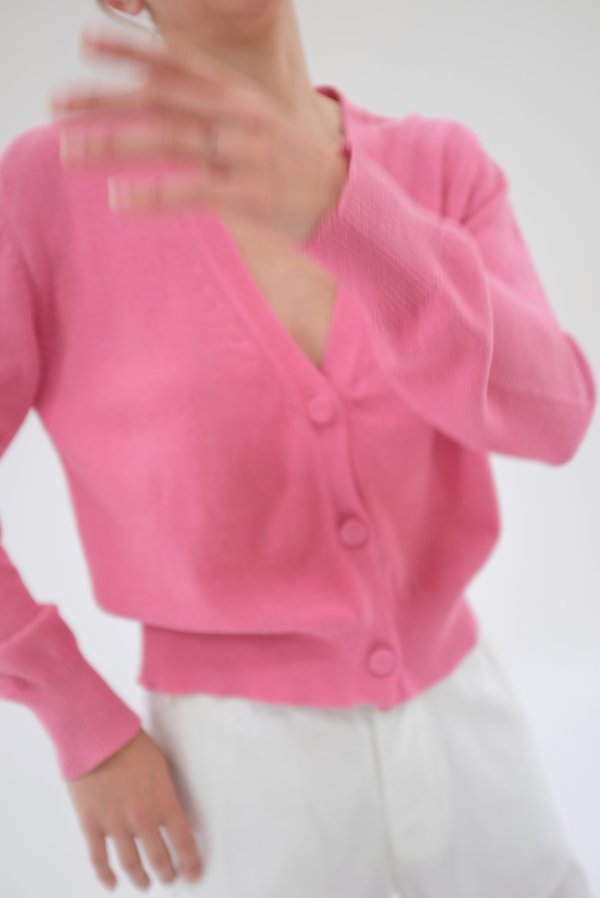 Beklina Cotton Knit Cardigan - Piñata Pink Beklina Cotton Knit Cardigan - Piñata Pink