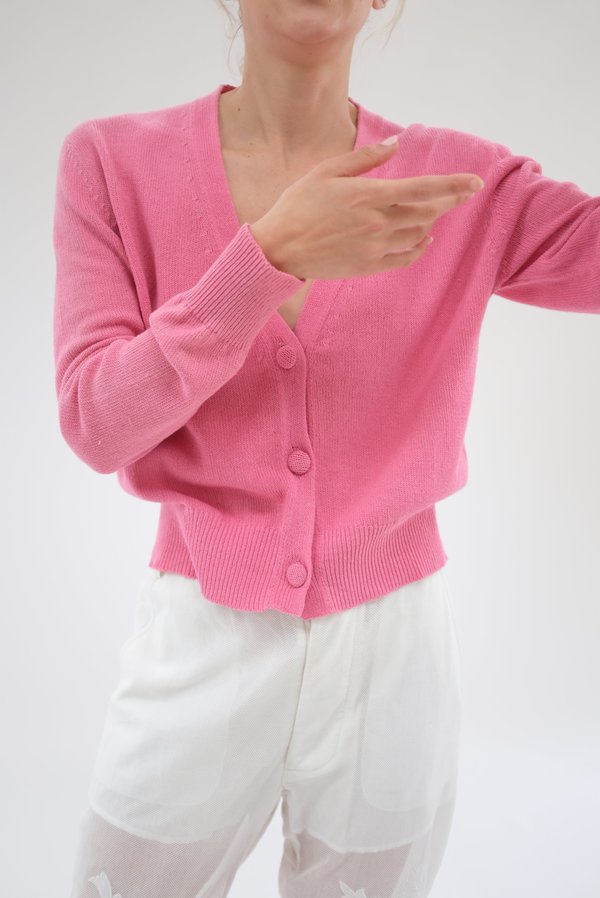 Beklina Cotton Knit Cardigan - Piñata Pink Beklina Cotton Knit Cardigan - Piñata Pink