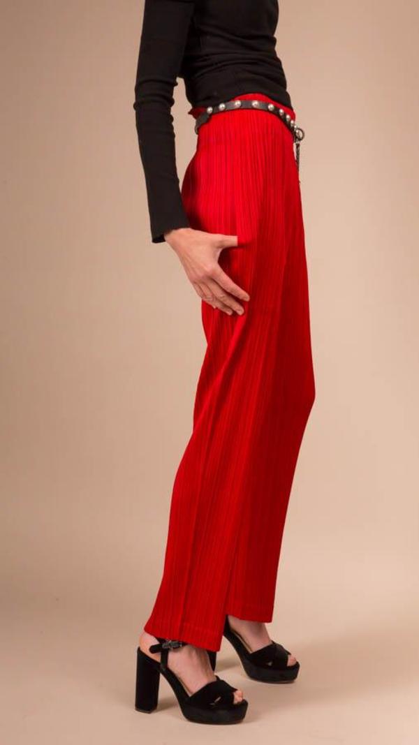 Issey Miyake Pleats Please Trousers - Red Issey Miyake Pleats Please Trousers - Red