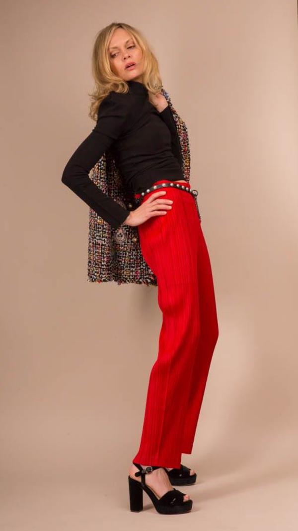 Issey Miyake Pleats Please Trousers - Red Issey Miyake Pleats Please Trousers - Red