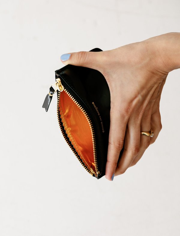 Comme des Garons Mirror Inside Classic Zip Wallet Black/Gold