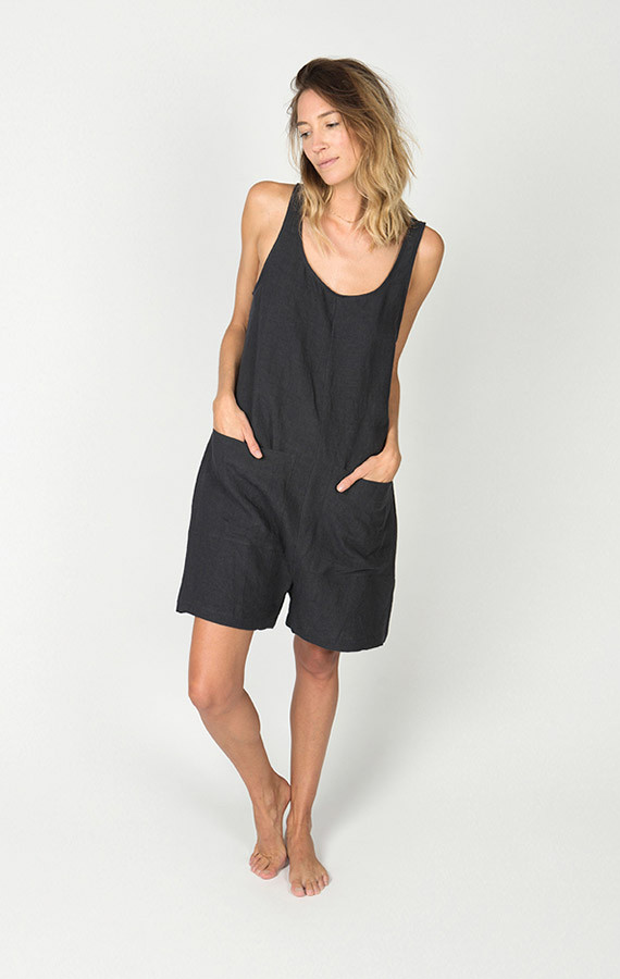 Ilana Kohn Gary Romper Faded Black Ilana Kohn Gary Romper Faded Black