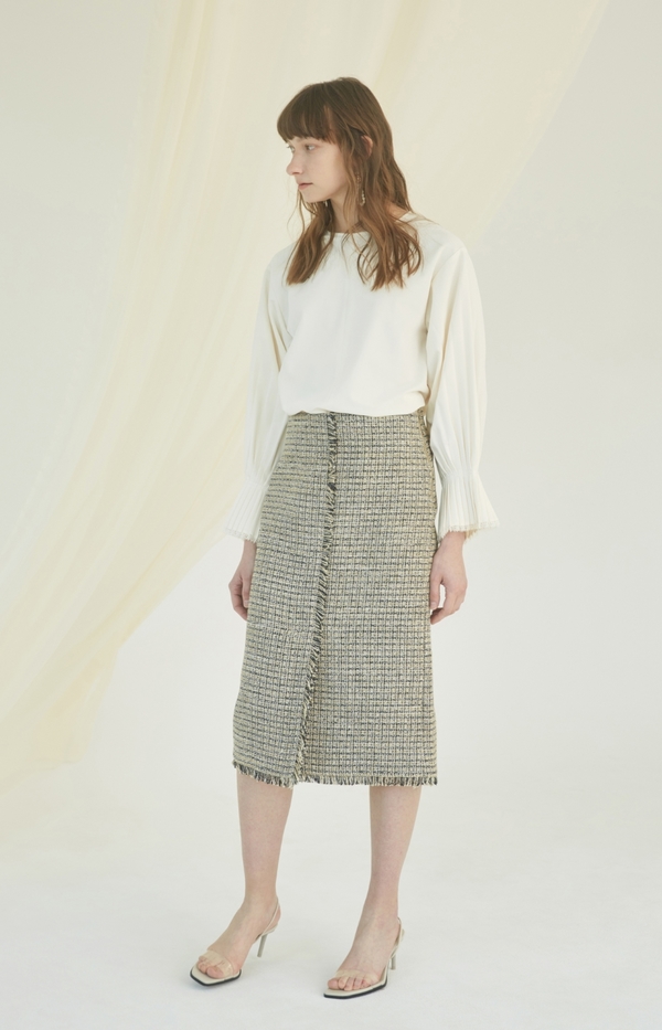 NUVO.10 Pleated Sleeve Blouse - IVORY NUVO.10 Pleated Sleeve Blouse - IVORY
