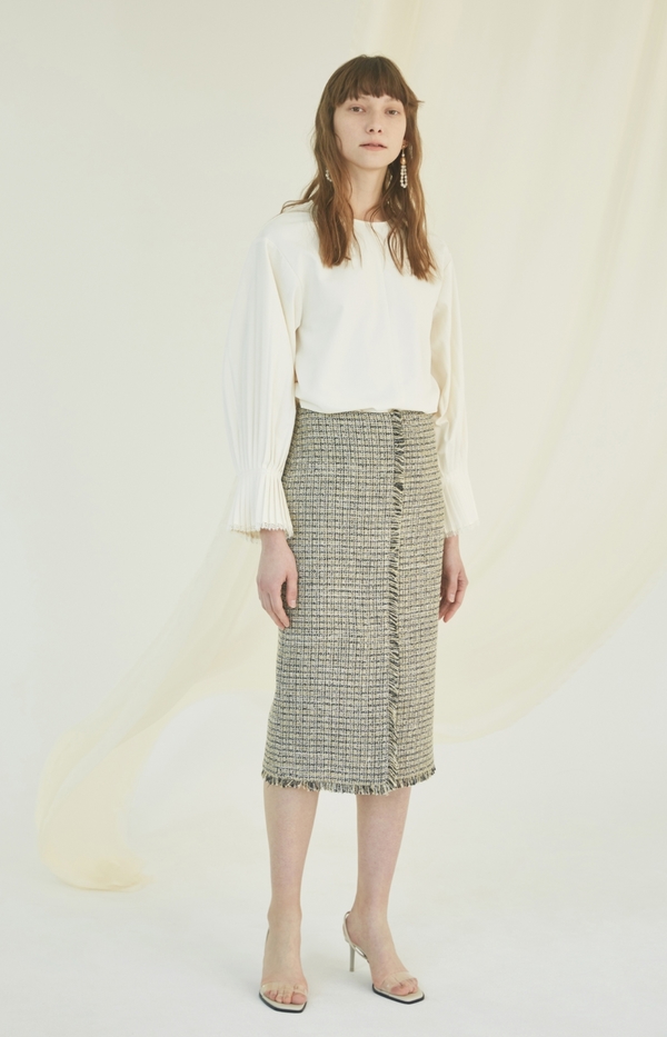 NUVO.10 Pleated Sleeve Blouse - IVORY NUVO.10 Pleated Sleeve Blouse - IVORY
