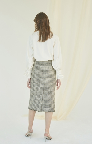 NUVO.10 Pleated Sleeve Blouse - IVORY NUVO.10 Pleated Sleeve Blouse - IVORY