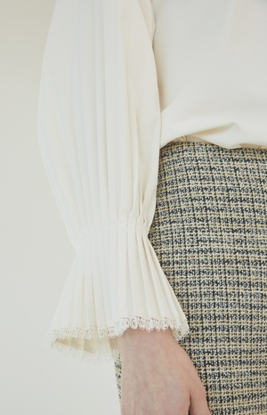 NUVO.10 Pleated Sleeve Blouse - IVORY NUVO.10 Pleated Sleeve Blouse - IVORY