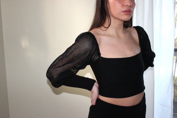 Pearle Knits Harlequin Top - Liquorice Pearle Knits Harlequin Top - Liquorice