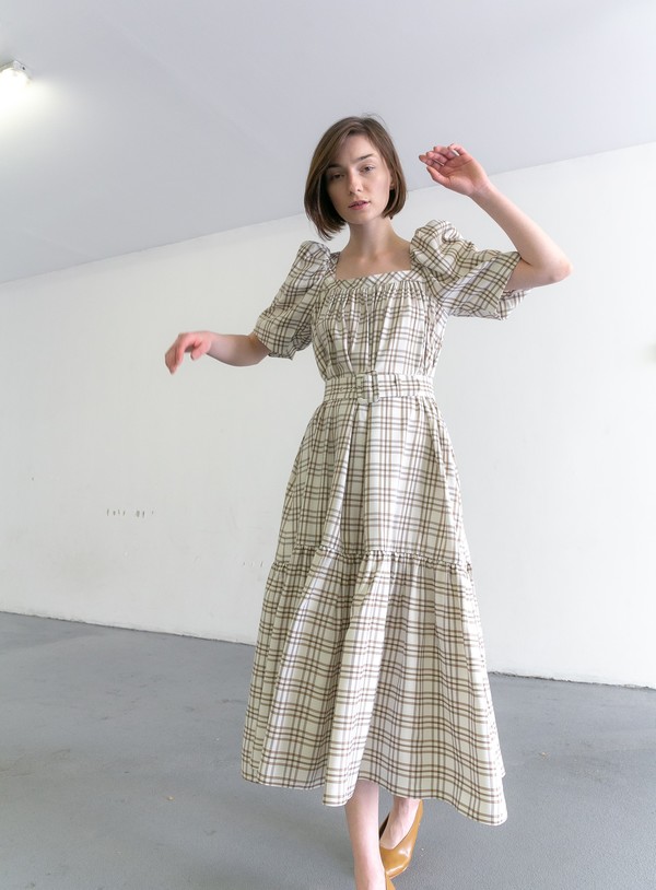 MR. LARKIN ODE DRESS - CURTAIN PLAID MR. LARKIN ODE DRESS - CURTAIN PLAID