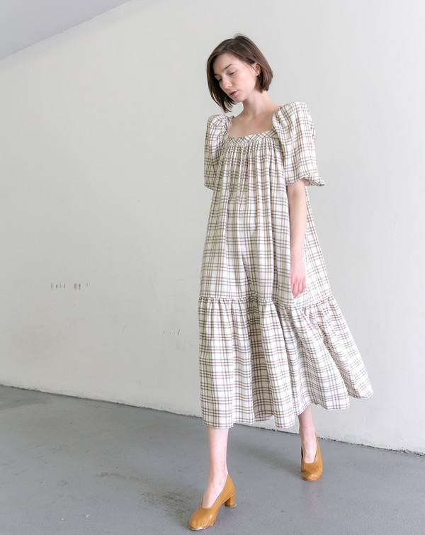 MR. LARKIN ODE DRESS - CURTAIN PLAID MR. LARKIN ODE DRESS - CURTAIN PLAID