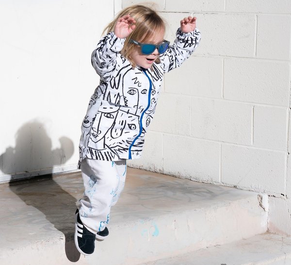 KIDS Wolf & Rita Jean Charles Windbreaker - White/Black | Garmentory