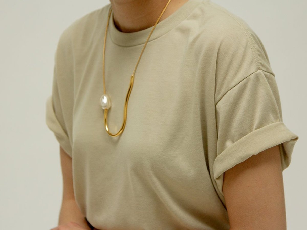 Maslo Chock a Block Pearl Necklace Gold plated Garmentory