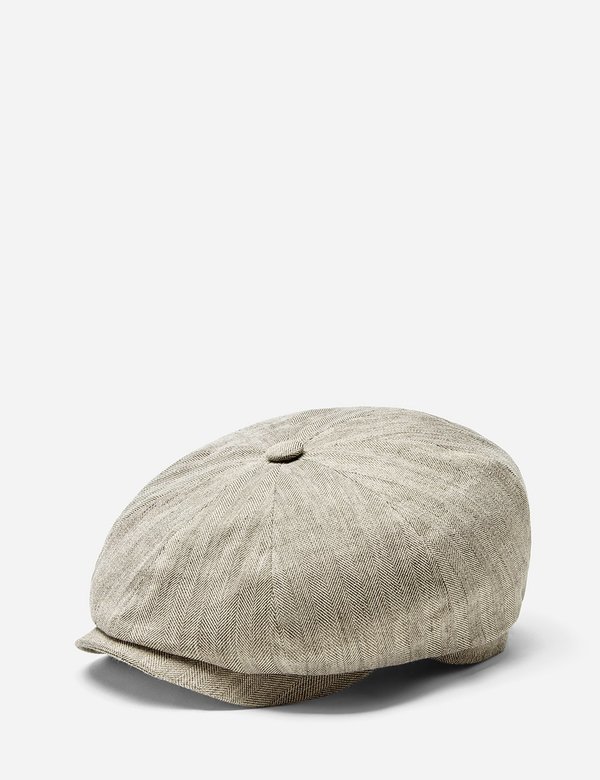 Stetson Hatteras Fine Herringbone Flat Cap - Dark Beige Stetson Hatteras Fine Herringbone Flat Cap - Dark Beige