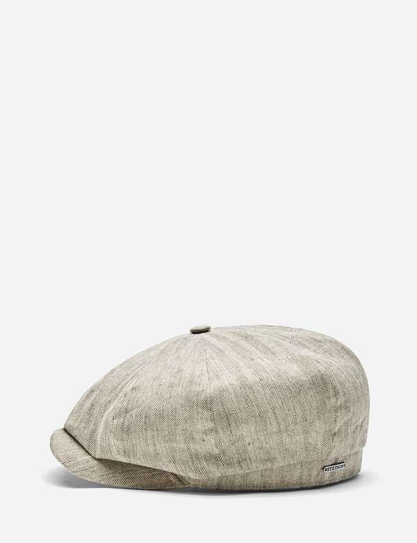 Stetson Hatteras Fine Herringbone Flat Cap - Dark Beige Stetson Hatteras Fine Herringbone Flat Cap - Dark Beige