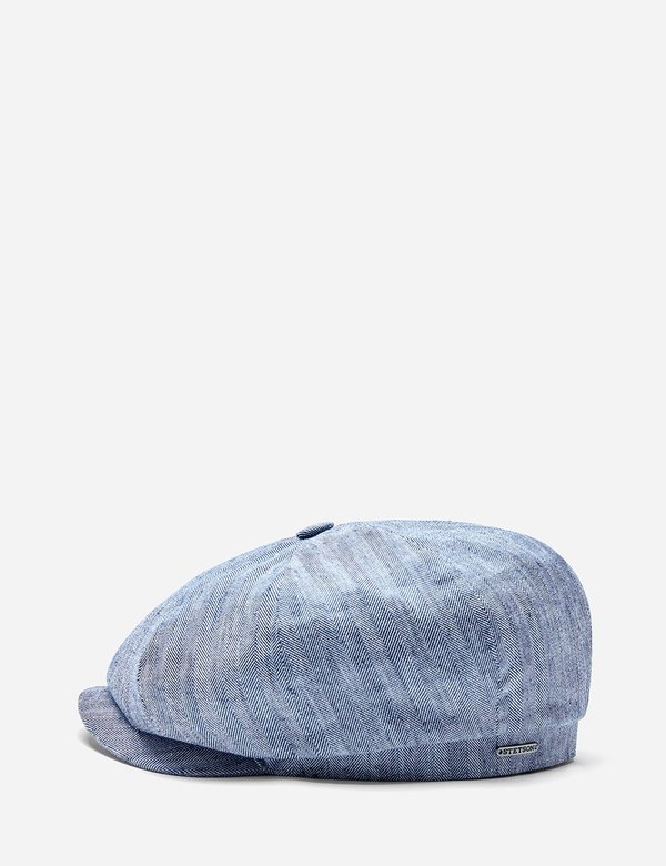 Stetson Hatteras Fine Herringbone Flat Cap - Indigo Blue Stetson Hatteras Fine Herringbone Flat Cap - Indigo Blue