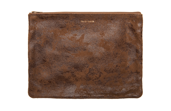 Tracey Tanner Large Flat Pouch - Terra Cotta Distress Tracey Tanner Large Flat Pouch - Terra Cotta Distress