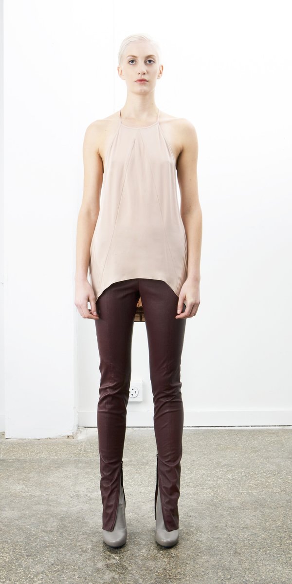 SCHAI Zip Stretch Leather Leggings - Wine Stain SCHAI Zip Stretch Leather Leggings - Wine Stain
