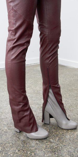 SCHAI Zip Stretch Leather Leggings - Wine Stain SCHAI Zip Stretch Leather Leggings - Wine Stain