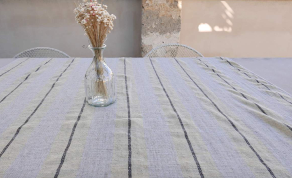 Thalassa Home Helios Towel/Tablecloth - Natural/yellow/Black Thalassa Home Helios Towel/Tablecloth - Natural/yellow/Black