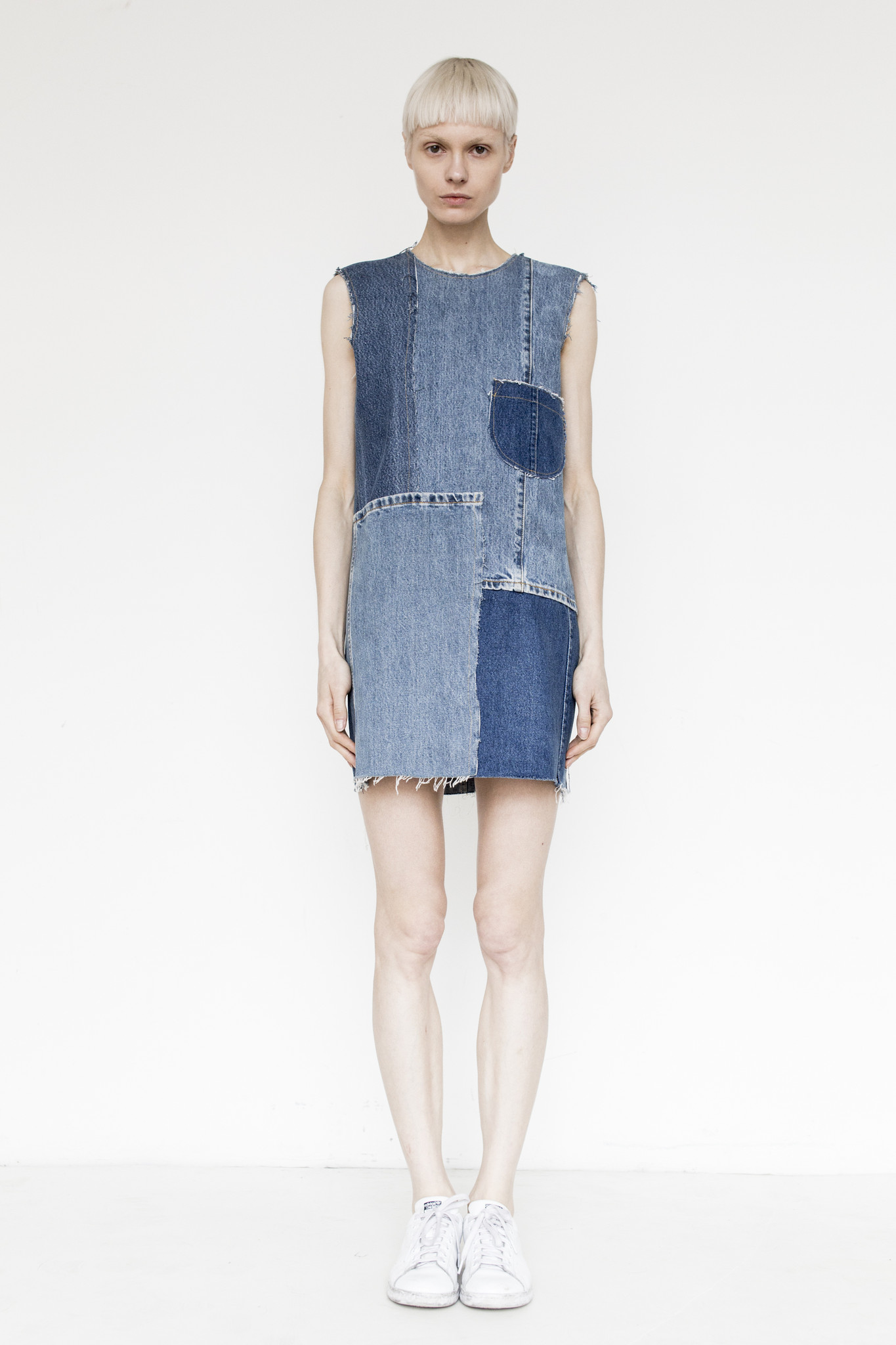 Denim-Patchwork-Shift-Dress-