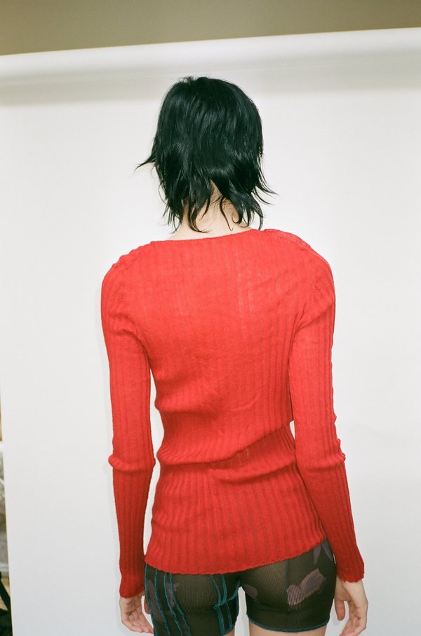 Standard Issue Merino Tulle Top - Red Standard Issue Merino Tulle Top - Red