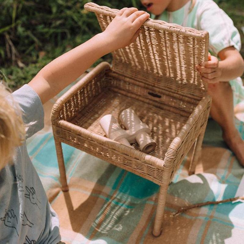 KIDS Olli Ella Storie Rattan Stool - Natural | Garmentory