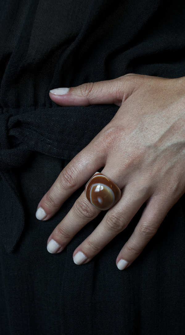 F O L D Agate Ring - Brown F O L D Agate Ring - Brown