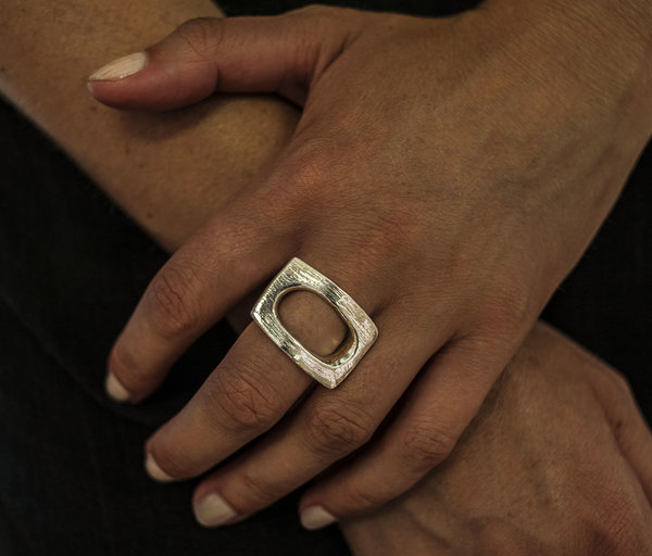 F O L D Rectangle Ring - Sterling Silver F O L D Rectangle Ring - Sterling Silver