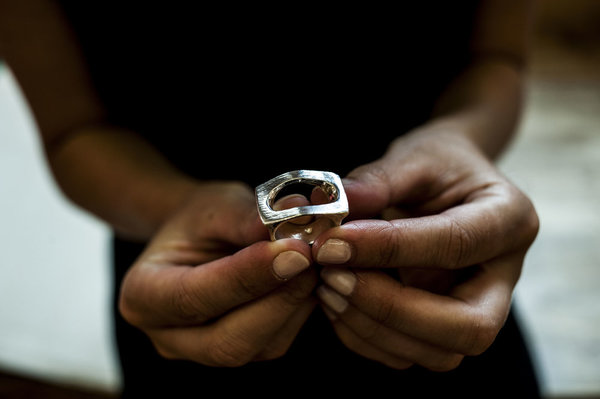 F O L D Rectangle Ring - Sterling Silver F O L D Rectangle Ring - Sterling Silver