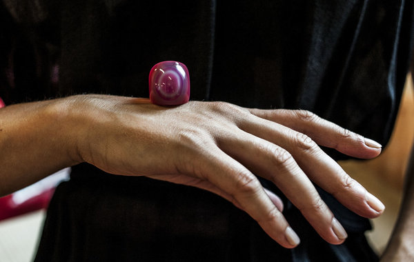 F O L D Cerise Agate Ring - Pink F O L D Cerise Agate Ring - Pink