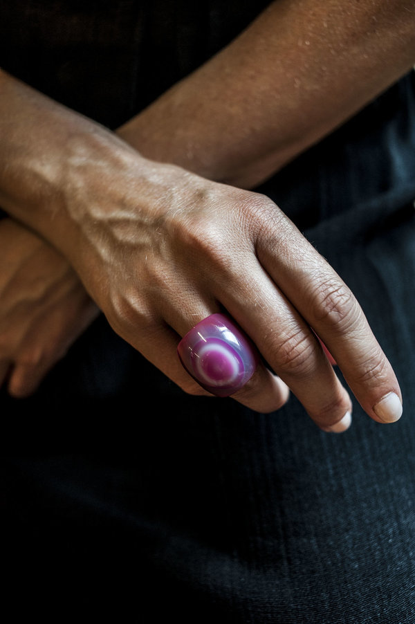F O L D Cerise Agate Ring - Pink F O L D Cerise Agate Ring - Pink