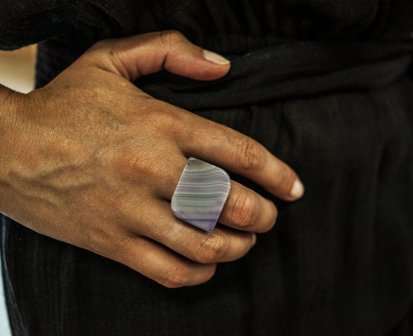 F O L D Agate Ring - Ice Blue/Violet F O L D Agate Ring - Ice Blue/Violet