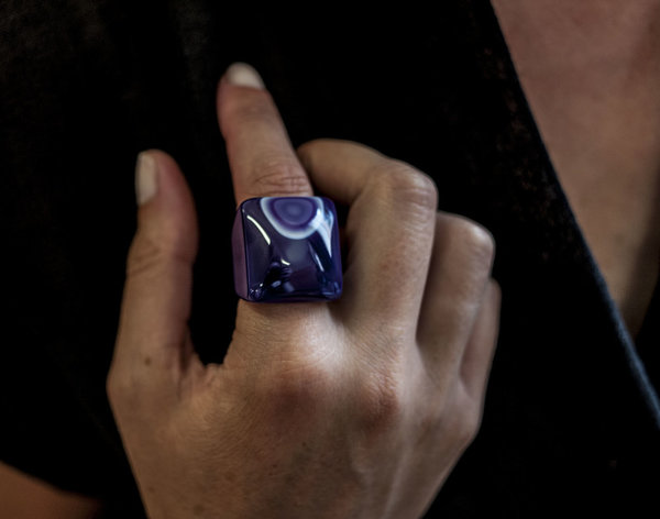 F O L D Swirl Agate Ring - Dark Purple F O L D Swirl Agate Ring - Dark Purple