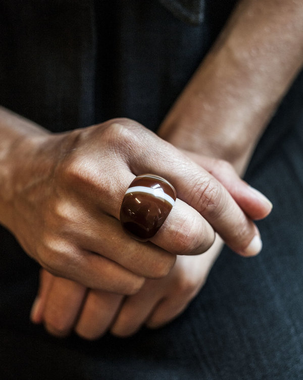 F O L D swirl Agate Ring - Brown F O L D swirl Agate Ring - Brown