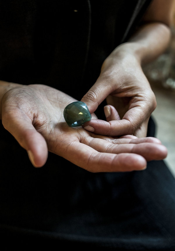 F O L D Criss Cross Agate ring - Green F O L D Criss Cross Agate ring - Green