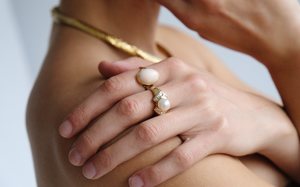 Kindred Black Deco Pearl and Diamond Ring - 14k Gold Kindred Black Deco Pearl and Diamond Ring - 14k Gold