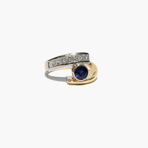 Kindred Black Two Tone Ring - Diamond/Sapphire Kindred Black Two Tone Ring - Diamond/Sapphire