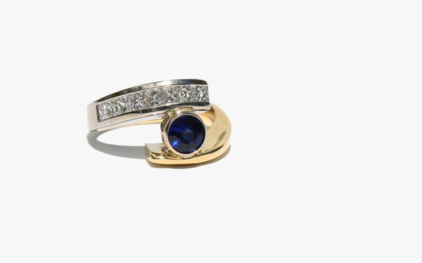 Kindred Black Two Tone Ring - Diamond/Sapphire Kindred Black Two Tone Ring - Diamond/Sapphire