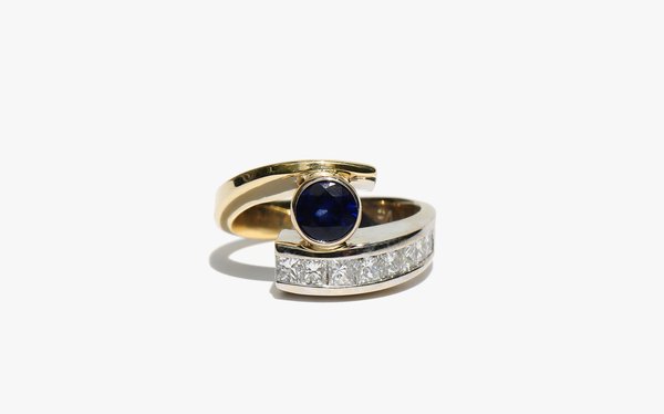Kindred Black Two Tone Ring - Diamond/Sapphire Kindred Black Two Tone Ring - Diamond/Sapphire