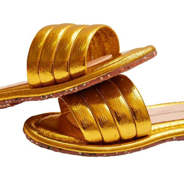 KIDS Maison Mangostan Marmelo Sandal - Metallic Faux Leather Yellow KIDS Maison Mangostan Marmelo Sandal - Metallic Faux Leather Yellow
