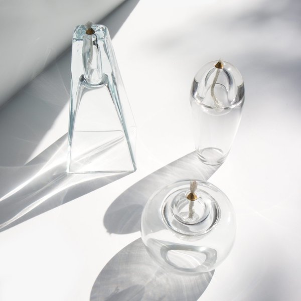 Vintage Oil Candle Trio - Clear Glass Vintage Oil Candle Trio - Clear Glass