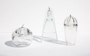 Vintage Oil Candle Trio - Clear Glass Vintage Oil Candle Trio - Clear Glass