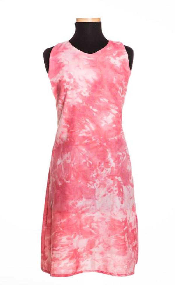 Studio One Eighty Nine Cotton Hand-Batik T-Strap Dress - Pink/Splash Print Studio One Eighty Nine Cotton Hand-Batik T-Strap Dress - Pink/Splash Print