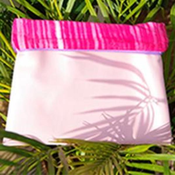 Fashion Rising Collection Vegan Leather Print Hand Batik Medium Carry-All - Violet/Pink Stripe Fashion Rising Collection Vegan Leather Print Hand Batik Medium Carry-All - Violet/Pink Stripe