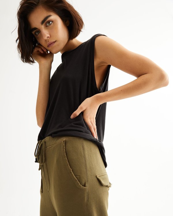 Nili Lotan Muscle Tee - Washed Black Nili Lotan Muscle Tee - Washed Black