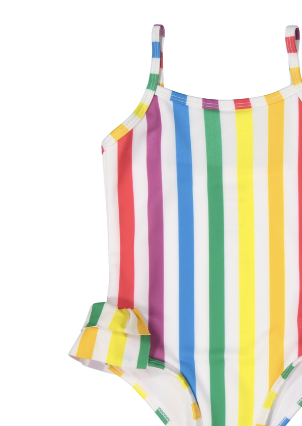 Kids Hugo Loves Tiki Ruffle Swimsuit - Rainbow Stripe Kids Hugo Loves Tiki Ruffle Swimsuit - Rainbow Stripe
